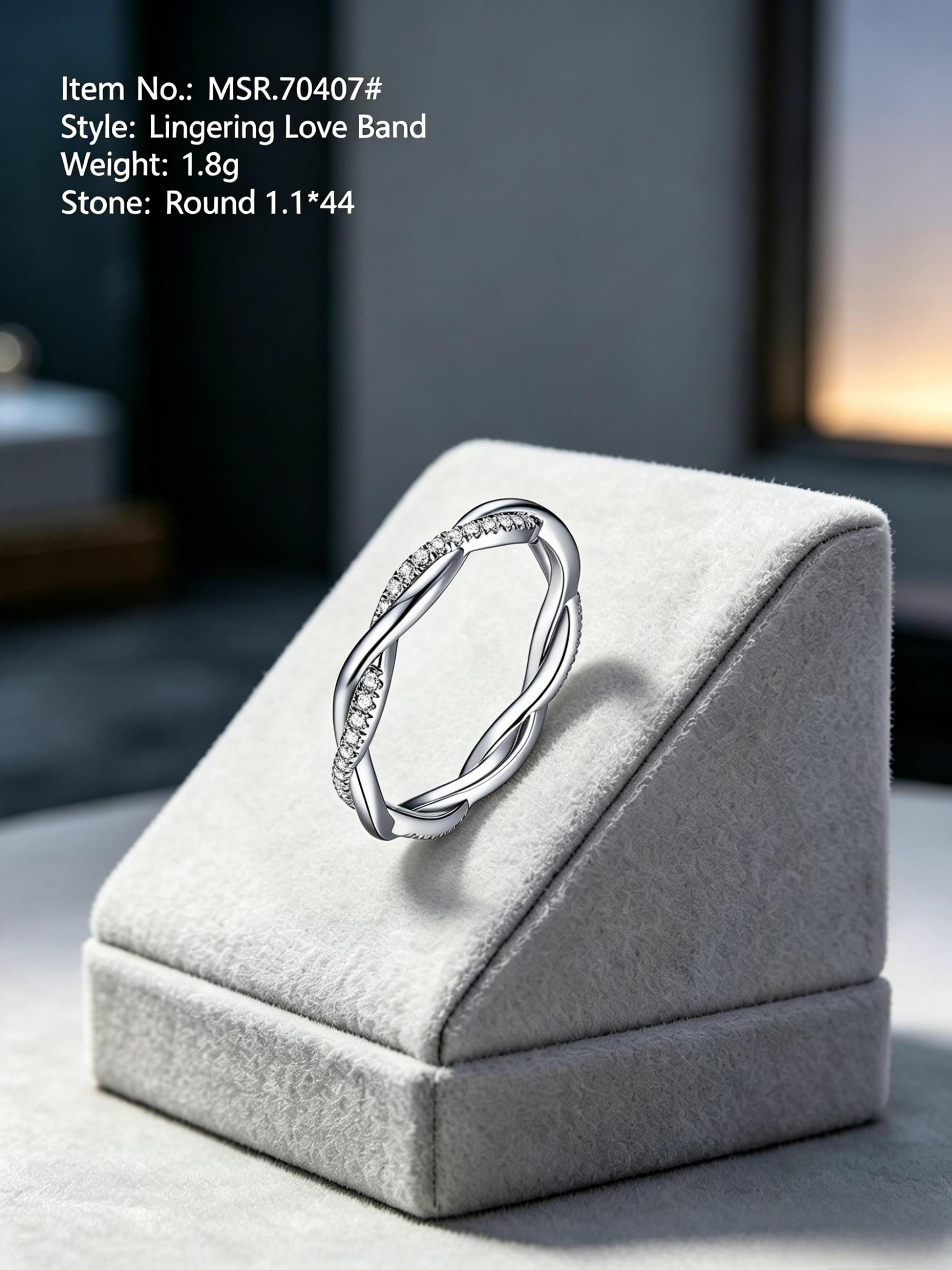 Moissanite eternity band MSR704 — white silver, conflict-free lab-grown | TARA AYARH LUNE