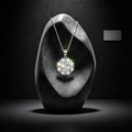 6.5mm Round Moissanite Floral Cluster Pendant Necklace | Lab-Grown VVS1 | TARA AYARH LUNE
