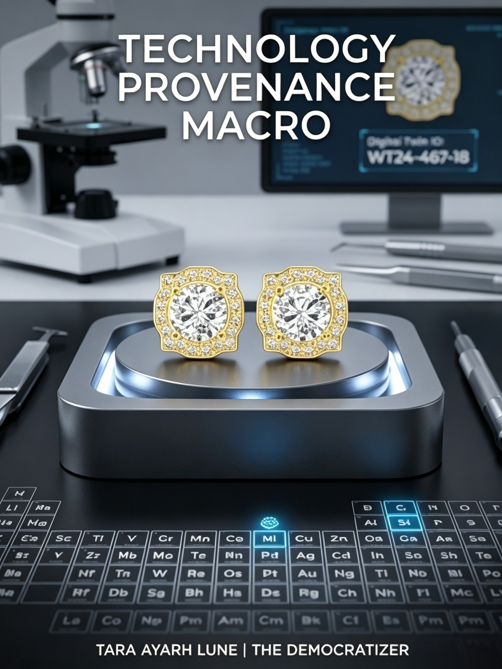 2.6ctw round moissanite heritage halo stud earrings — 14K gold-plated, art-deco octagonal halo | TARA AYARH LUNE