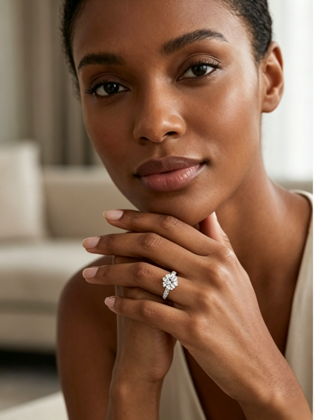 2ct round brilliant moissanite solitaire ring — conflict-free lab-grown, S925 silver | TARA AYARH LUNE
