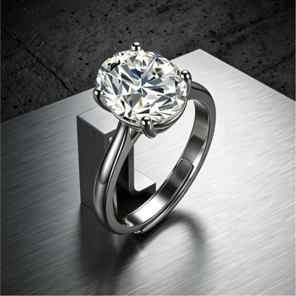 7x9mm oval-cut moissanite solitaire ring — 2ct D-color VVS1, timeless classic four-prong setting | TARA AYARH LUNE