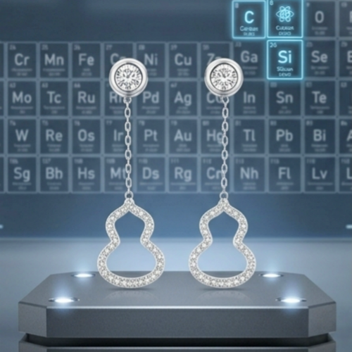 0.2ctw round moissanite pavé gourd drop earrings — kinetic chain, fluid geometry | TARA AYARH LUNE