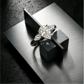 7x10mm pear-cut moissanite trinity three-stone ring — 2ct D-color VVS1, majestic design | TARA AYARH LUNE