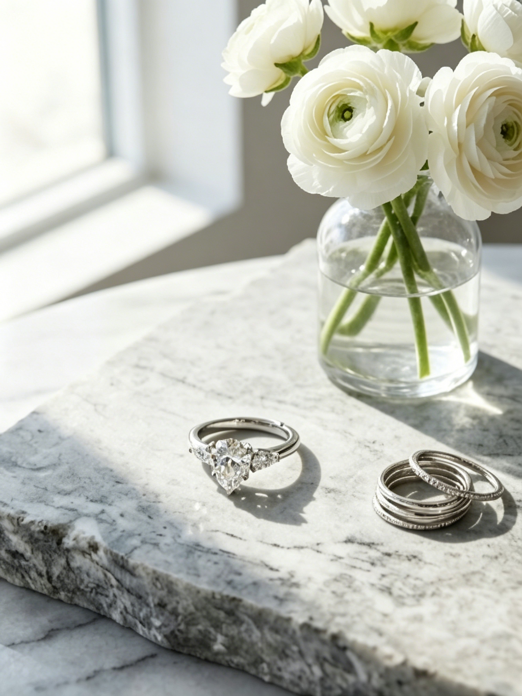 3ct emerald-cut moissanite engagement ring — quiet luxury aesthetic, conflict-free lab-grown | TARA AYARH LUNE