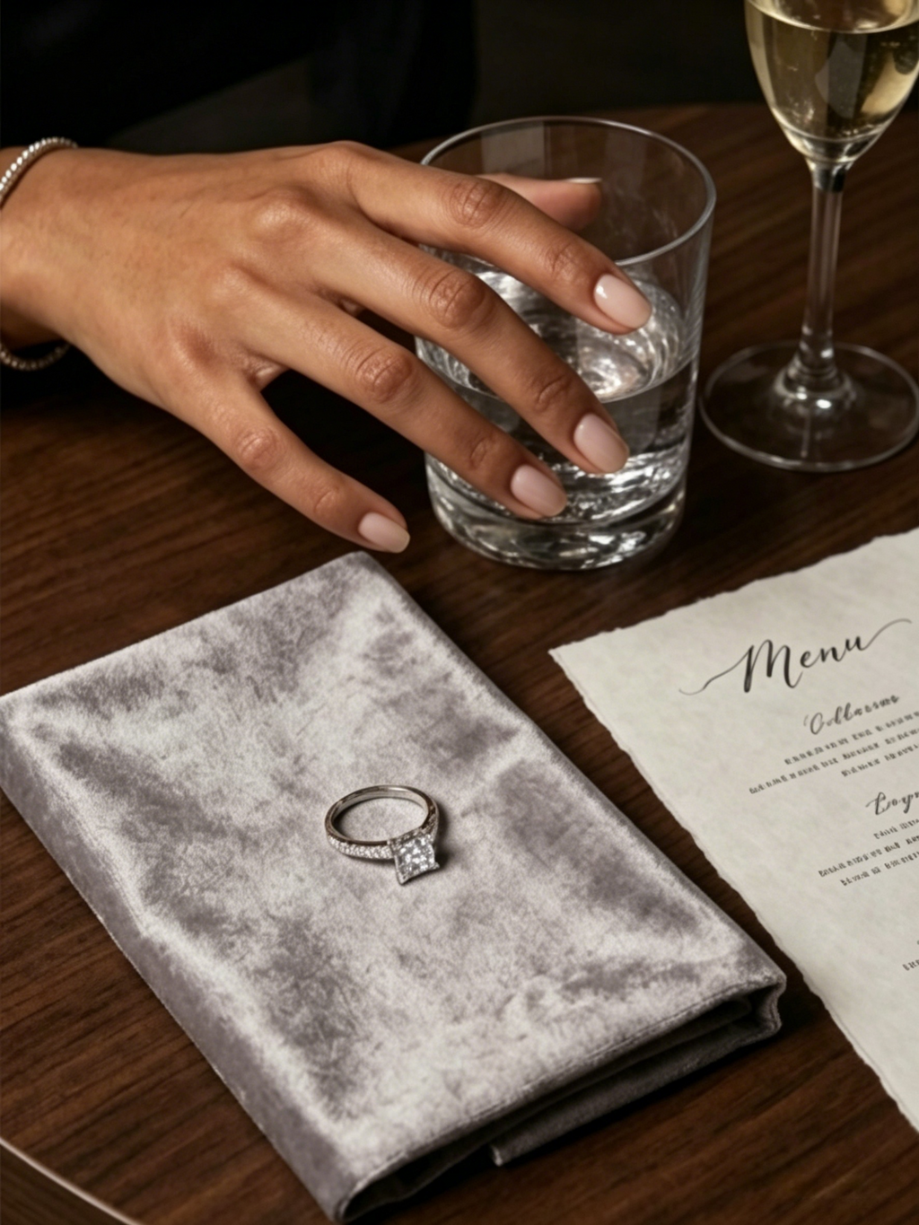 Princess cut moissanite pavé ring side view — shared-prong band, continuous light effect | TARA AYARH LUNE