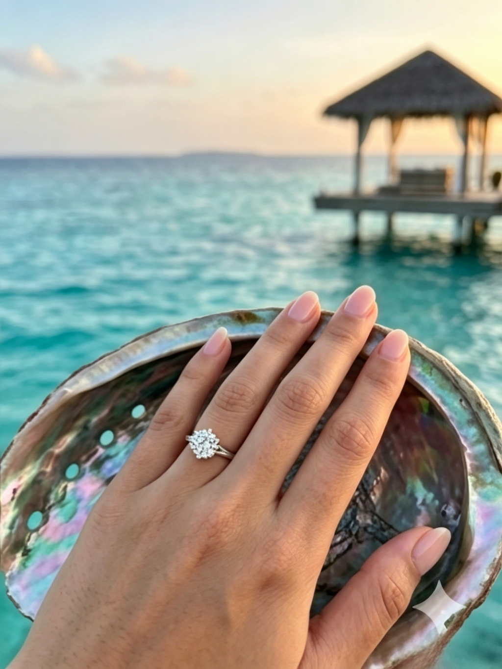 Snowflake Six-Prong Moissanite Ring Setting Detail | Lab-Grown VVS1 D-Color | TARA AYARH LUNE
