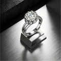 9mm round-cut moissanite spiraling accent statement ring — 3ct D-color VVS1, celestial vortex setting | TARA AYARH LUNE