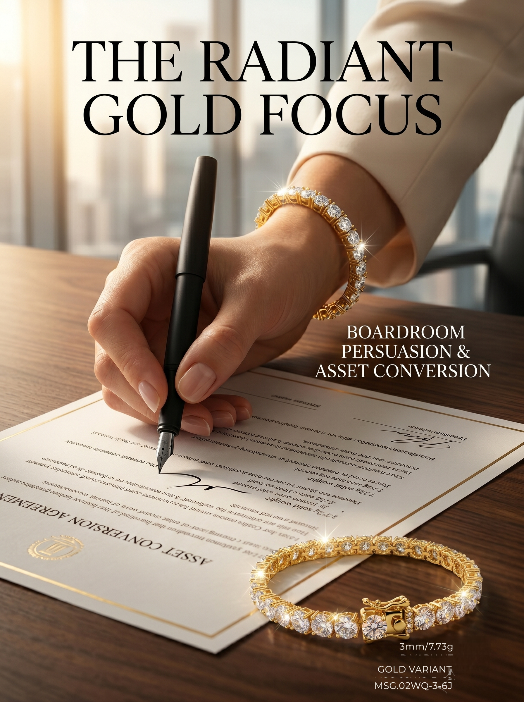 3mm moissanite tennis bracelet editorial — radiant gold focus theme | TARA AYARH LUNE
