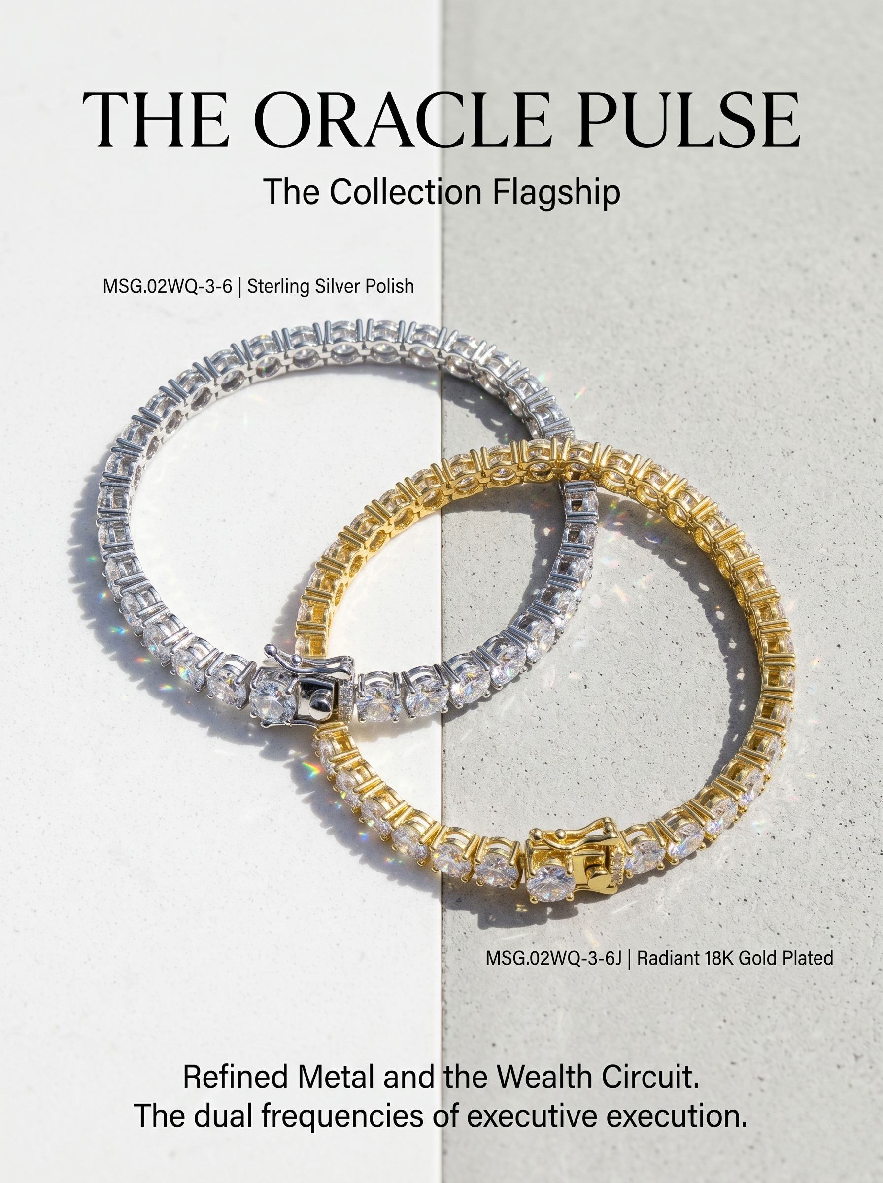 3mm moissanite tennis bracelet editorial — oracle pulse theme | TARA AYARH LUNE