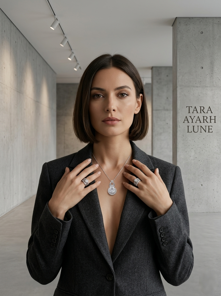 1ct Round-Cut Moissanite Y-Drop Pendant Necklace | Prosperity Infinity | TARA AYARH LUNE
