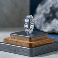 oval-cut blue white moissanite eternity band — 20-stone gradient, azure blue | TARA AYARH LUNE