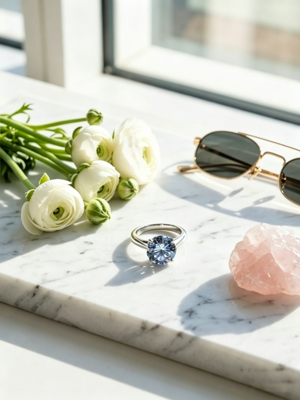 Oval moissanite solitaire ring side view — slim high-polish band, VVS1 clarity color stone | TARA AYARH LUNE